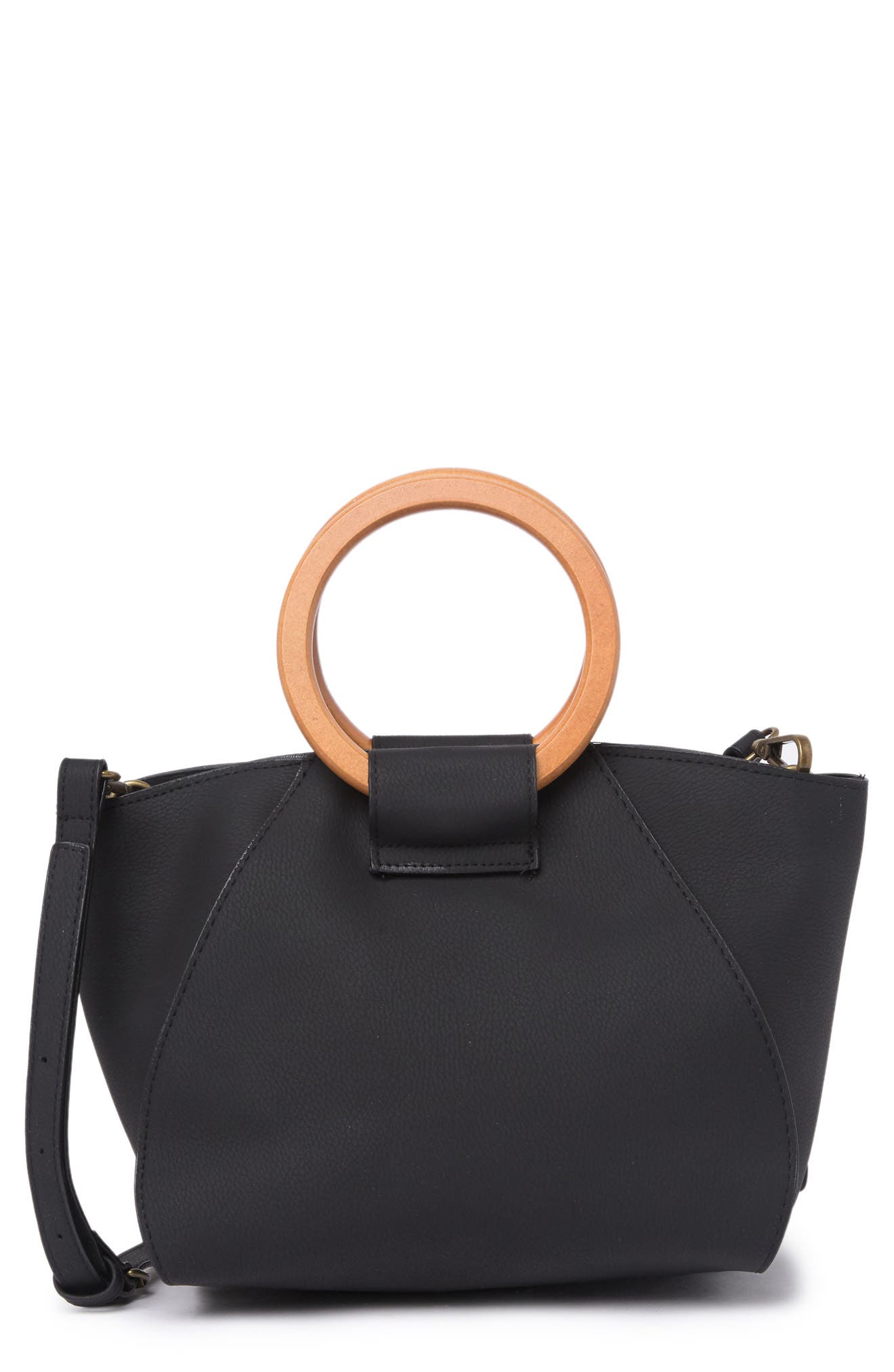 Twig Arrow Top Handle Ring Crossbody Bag In Black