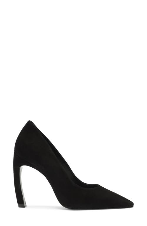 Shop Schutz Lou Curve Pointed Toe Pump In Black Suede