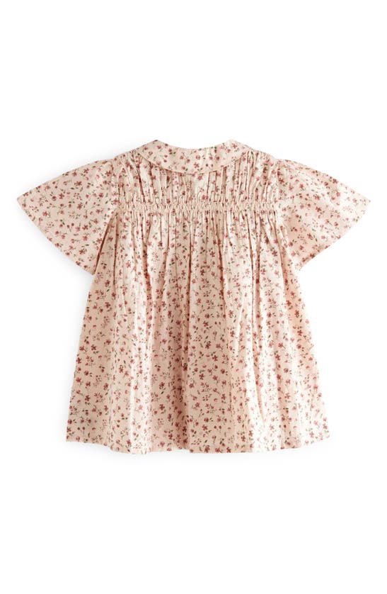 Shop Next Kids' Floral Cotton Shirtdress In Pink