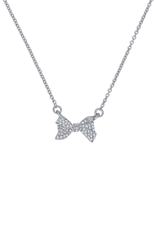 Shop Ted Baker London Barsie Pavé Crystal Bow Pendant Necklace In Silver Tone/clear Crystal