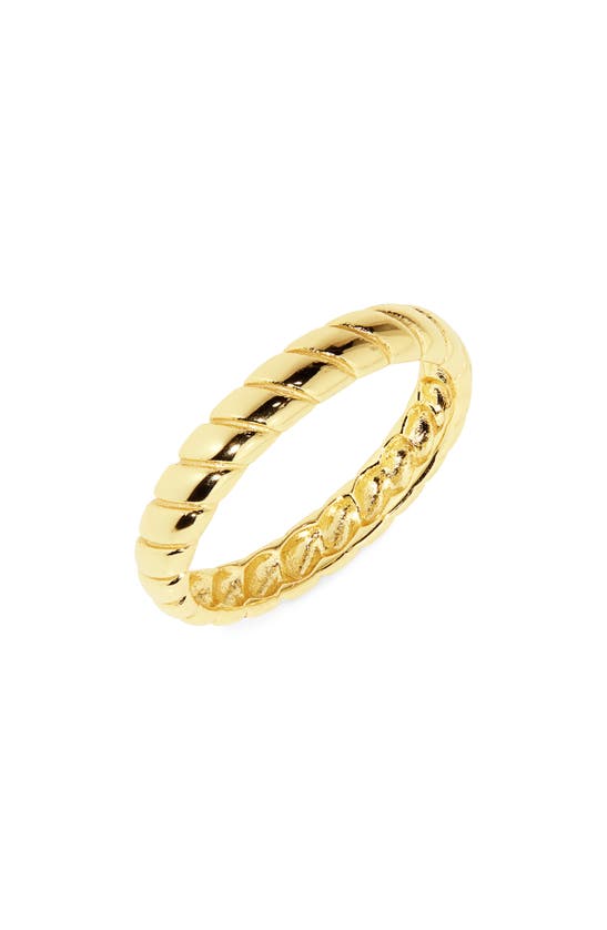 Shop Argento Vivo Sterling Silver Twust Texture Tube Ring In Gold