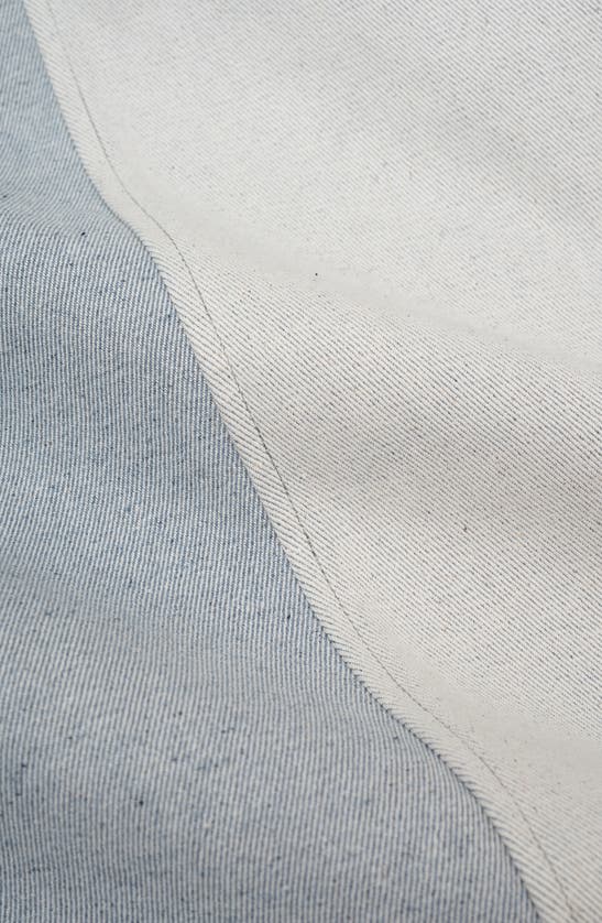 Shop Imperfects Shepards Denim Button-up Shirt In Mismatched Post Consumer Denim