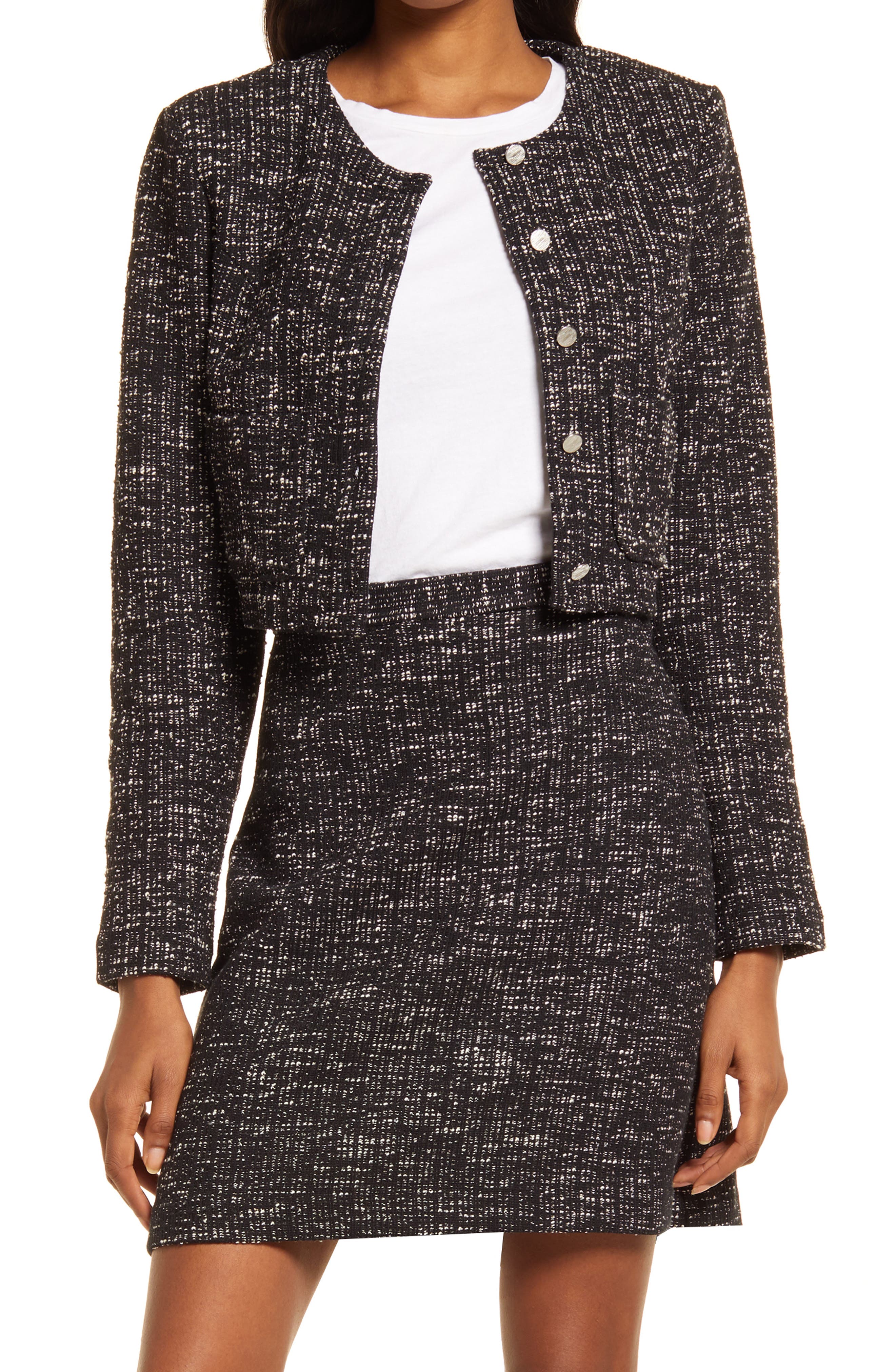 black tweed cropped jacket