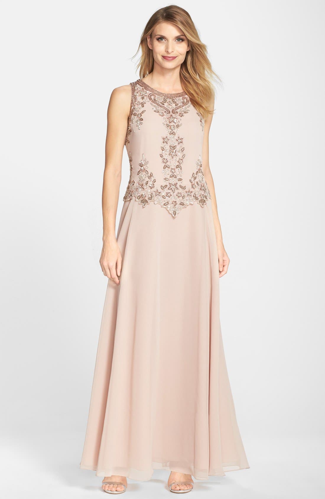 J Kara Embellished Two-Piece A-Line Gown | Nordstrom