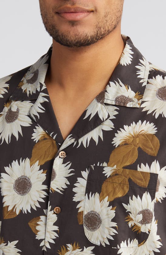 Rails Moreno Floral Button-up Camp Shirt In Sunflower Twirl Bark