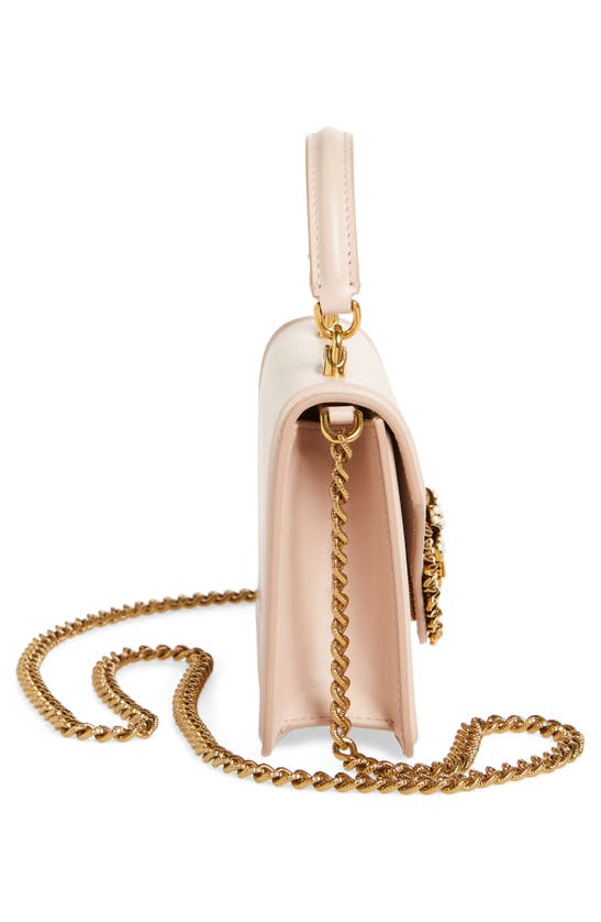 Shop Dolce & Gabbana Mini Devotion Leather Top Handle Bag In Powder Pink