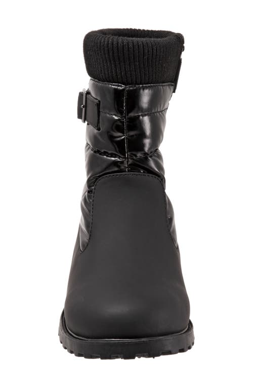 Shop Trotters Berry Weatherproof Mid Boot In Black Rubber/polyester