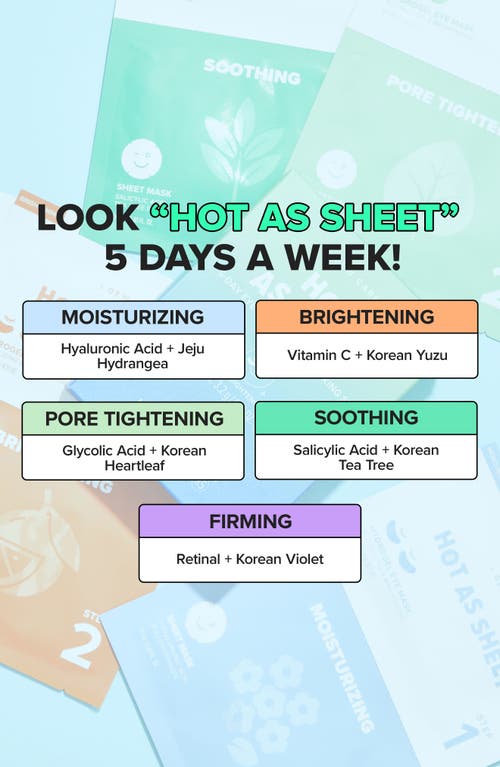 I Dew Care Hot As Sheet 5-day Mask Set In No Color