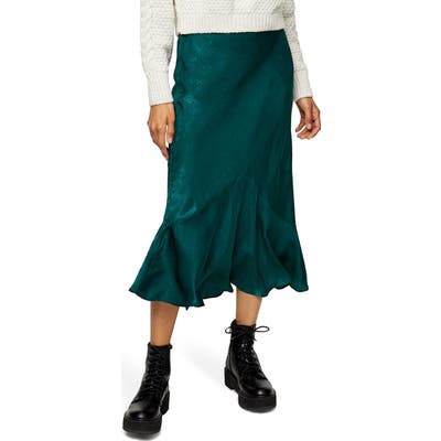 Topshop Flounce Midi Skirt, US (fits like 2-4) - Green