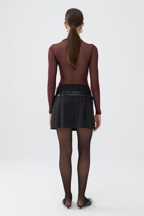 Shop Nocturne Double Belted Pleated Mini Skirt In Black