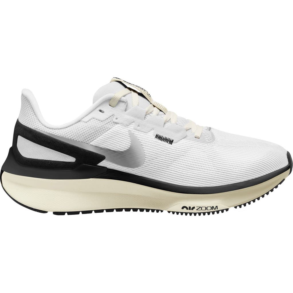 Nike Air Zoom Structure 25 Road Running Shoe In White/black-sail-coconut Milk