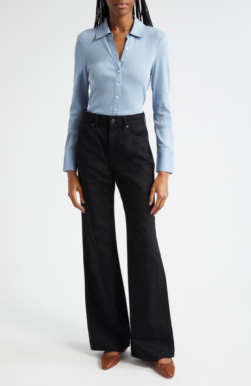 Shop Veronica Beard Taylor High Waist Wide Leg Jeans In Onyx