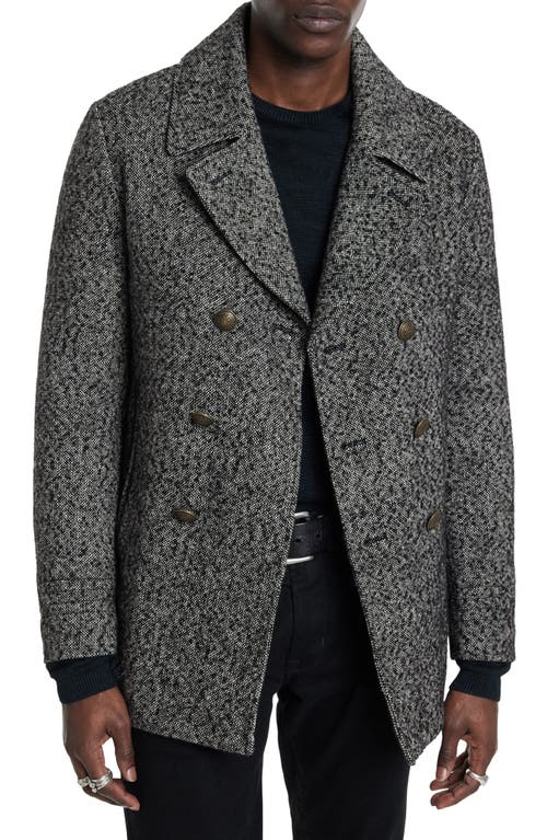 Shop John Varvatos Harden Neppy Peacoat In Black/white