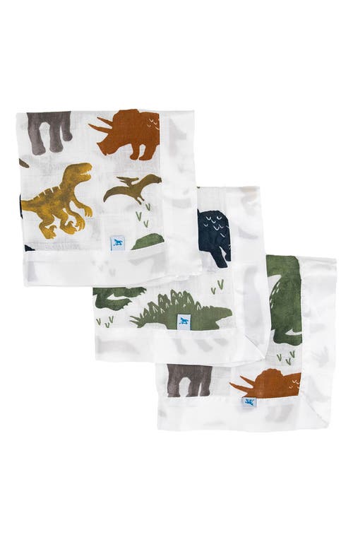 little unicorn 3-Pack Print Cotton Muslin Blankets in Dino Friends at Nordstrom