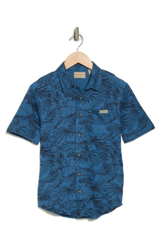 Shop Weatherproof ® Kids' Cotton Button-up Shirt In Jazz Blue