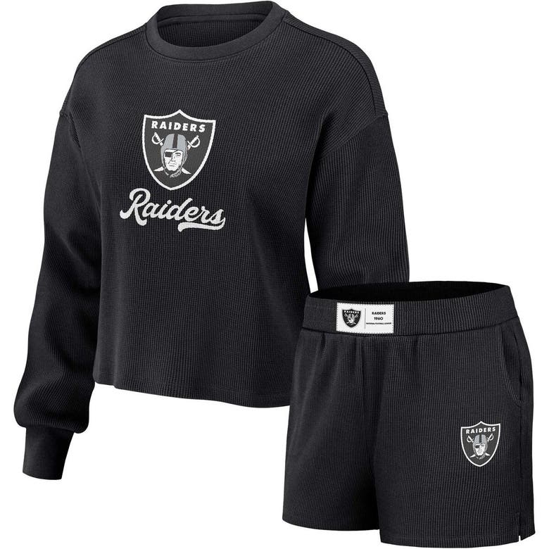 Women's Las Vegas Raiders WEAR by Erin Andrews Black Yarn Dye