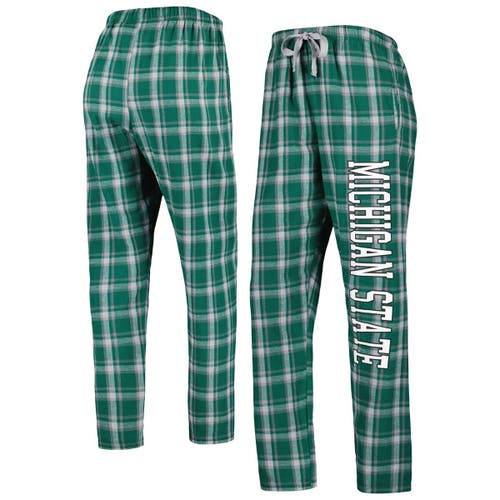 BOXERCRAFT Women's Green/Gray Michigan State Spartans Haley Flannel Sleep Pants