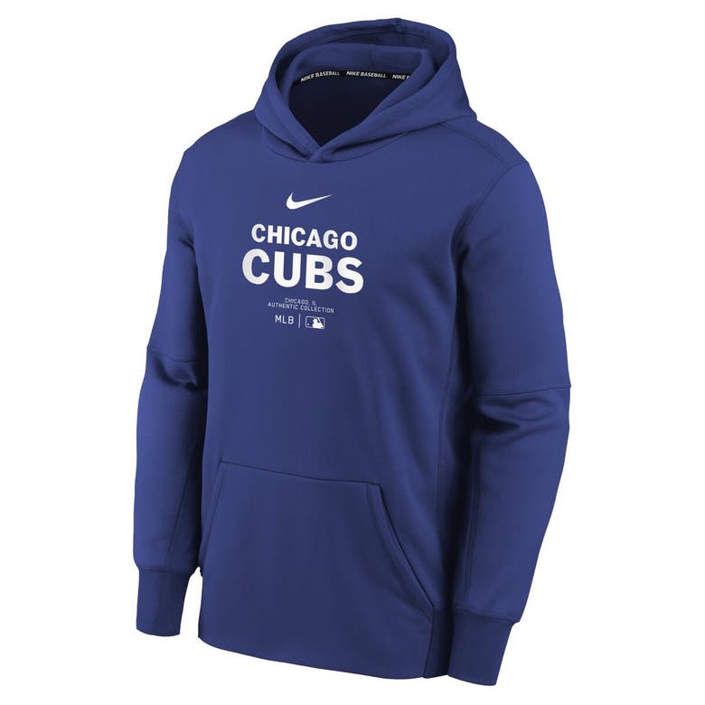 Shop Nike Youth  Royal Chicago Cubs Authentic Collection Performance Pullover Hoodie