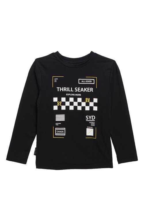 Tiny Tribe Kids' Thrill Seeker Graphic T-shirt In Black