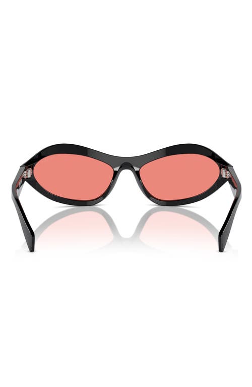 Shop Prada 61mm Oval Sunglasses In Black