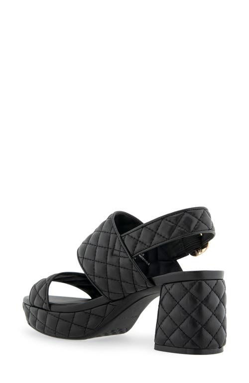 Shop Aerosoles Camera Quilted Slingback Platform Sandal In Black Leather