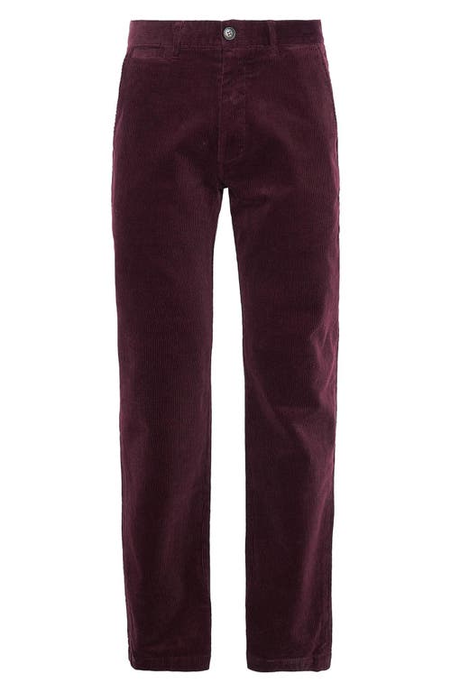Barbour Tailored Fit Cotton Stretch Corduroy Chinos In Dark Merlot