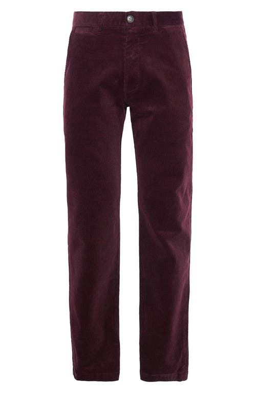 Shop Barbour Tailored Fit Cotton Stretch Corduroy Chinos In Dark Merlot