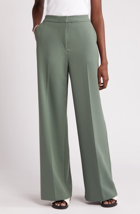 Women with Control Olive Green Tall Slim Leg Ankle Pants w/ Waist