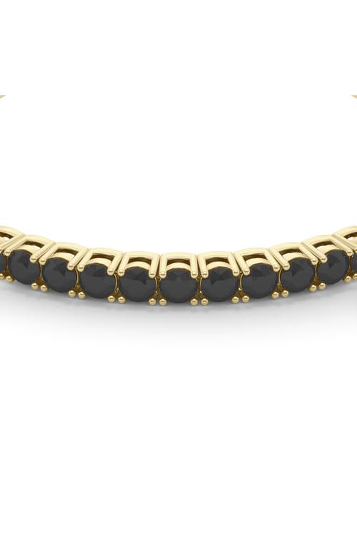 Shop Hautecarat Lab Created Black Diamond Tennis Bracelet In Yellow Gold/diamond