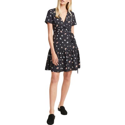 French Connection Frida Arimose Crepe Faux Wrap Dress, Blue