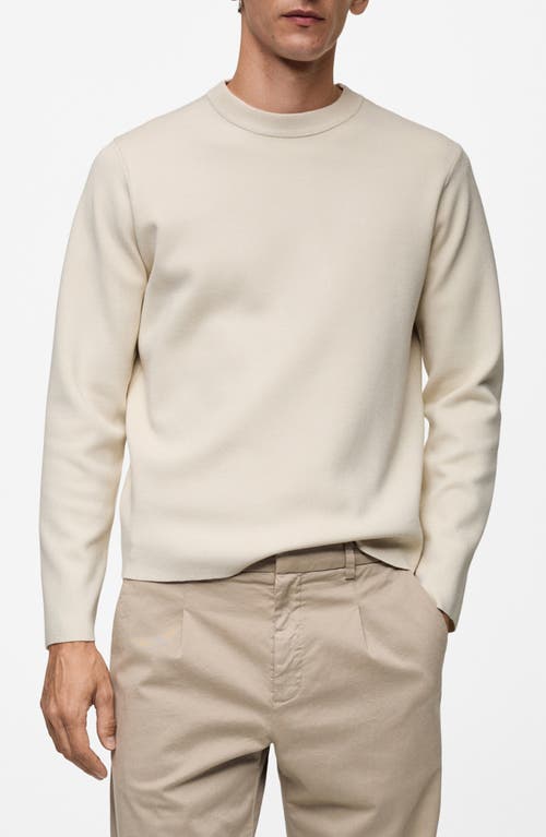 Shop Mango Regular Fit Fine Knit Sweater In Ivory White