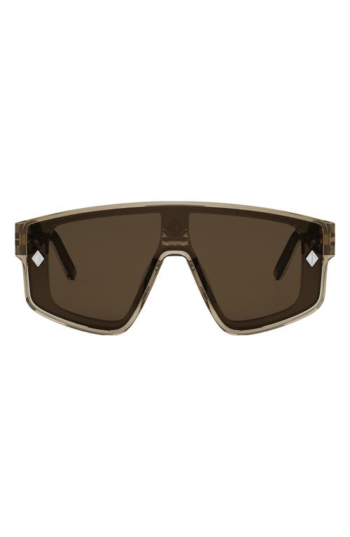 Shop Dior Cd Diamond M1u Mask Sunglasses In Shiny Beige/brown