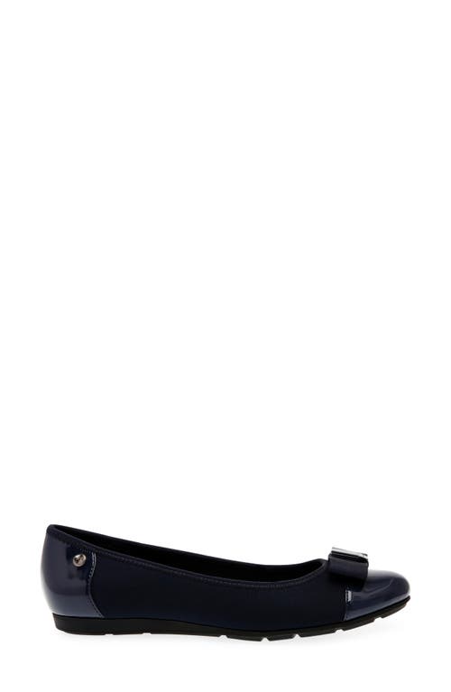 Shop Anne Klein Alive Cap Toe Flat In Navy Multi