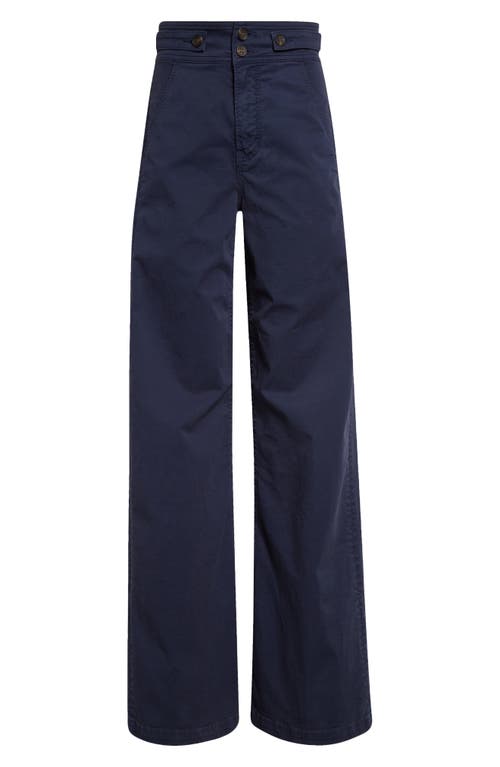 Shop Veronica Beard Maisel High Waist Wide Leg Pants In Marine