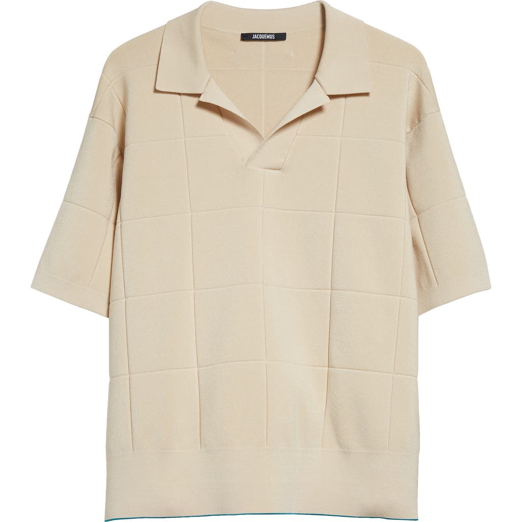 Jacquemus Le Polo Bacino Paneled Polo In Off-white