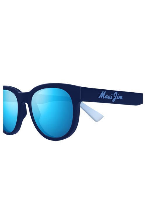 Maui Jim Maoli 52mm Polarizedplus2® Round Sunglasses In Blue/blue Hawaii
