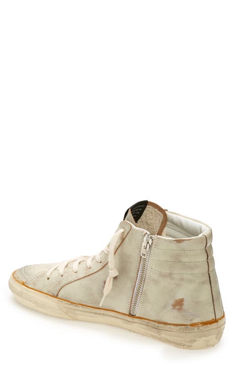 Shop Golden Goose Slide High Top Sneaker In White Ecru/bluette/silver