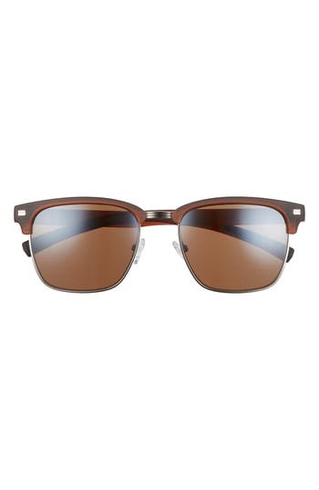 Hurley Halfway 56mm Polarized Browline Sunglasses In Brown