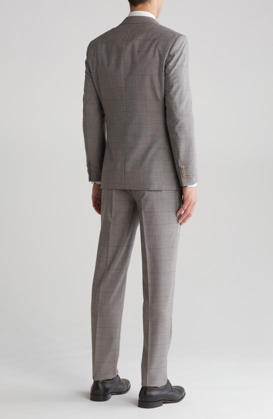English Laundry Plaid Trim Fit Wool Blend Two-piece Suit In Taupe