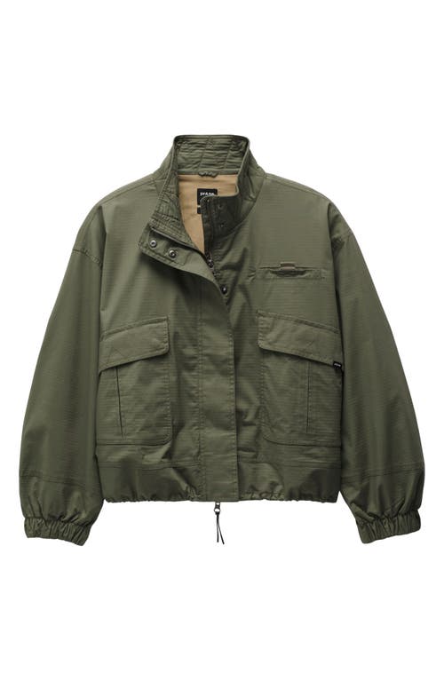 Prana Palisades Organic Cotton Blend Ripstop Jacket In Rye Green