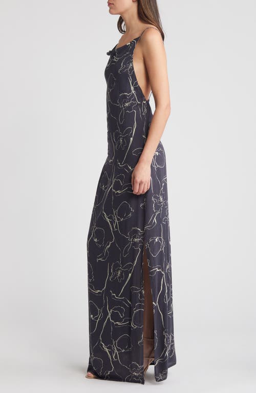 Shop Faithfull The Brand Aureli Maxi Slipdress In Calla Print/charred Navy