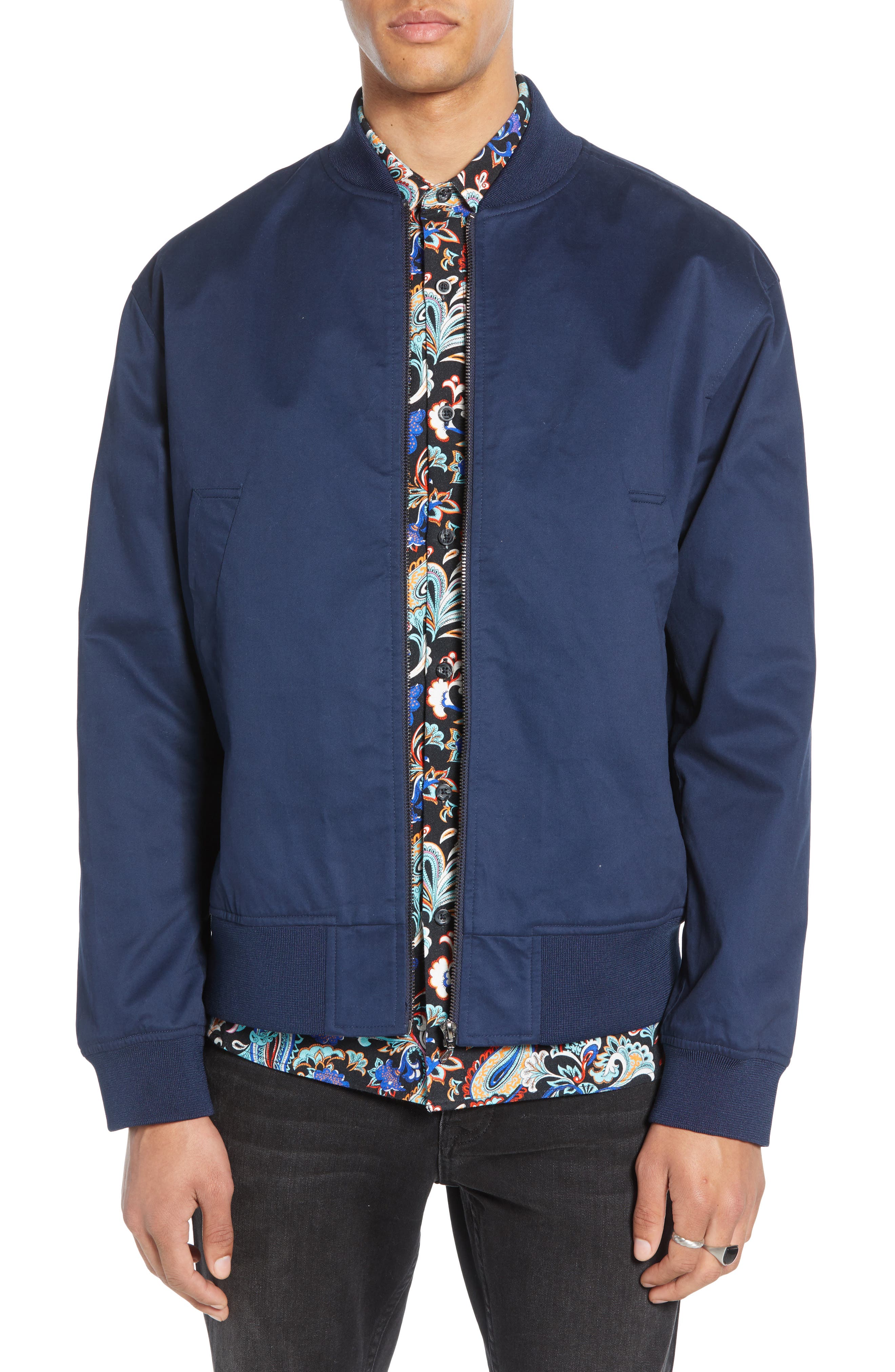 topman blue bomber jacket
