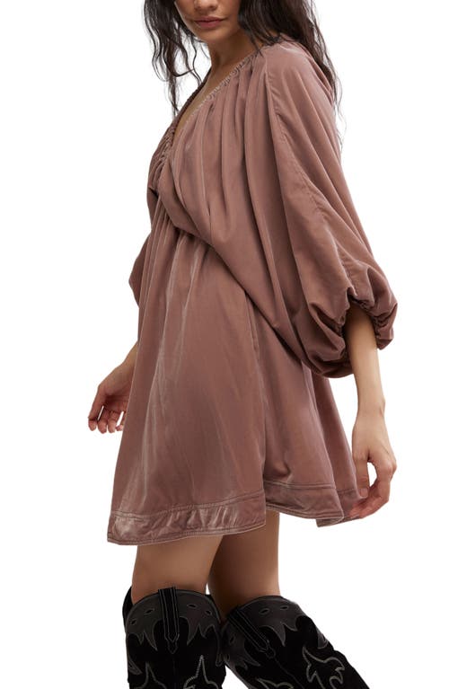 Shop Free People Portia Velvet Babydoll Minidress In Winter Bloom