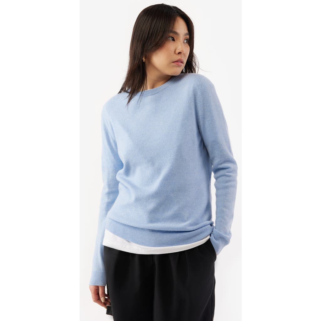 Gobi Cashmere Crew Neck Sweater In Light Blue