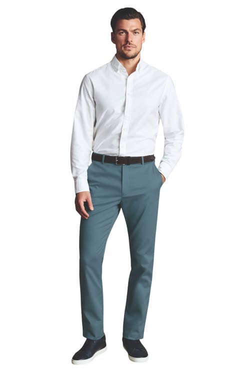 Shop Charles Tyrwhitt Slim Fit Ultimate Non-iron Chino In Mid Blue