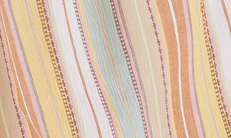 Shop O'neill Rainey Stripe Flutter Sleeve Midi Dress In Multi Colored