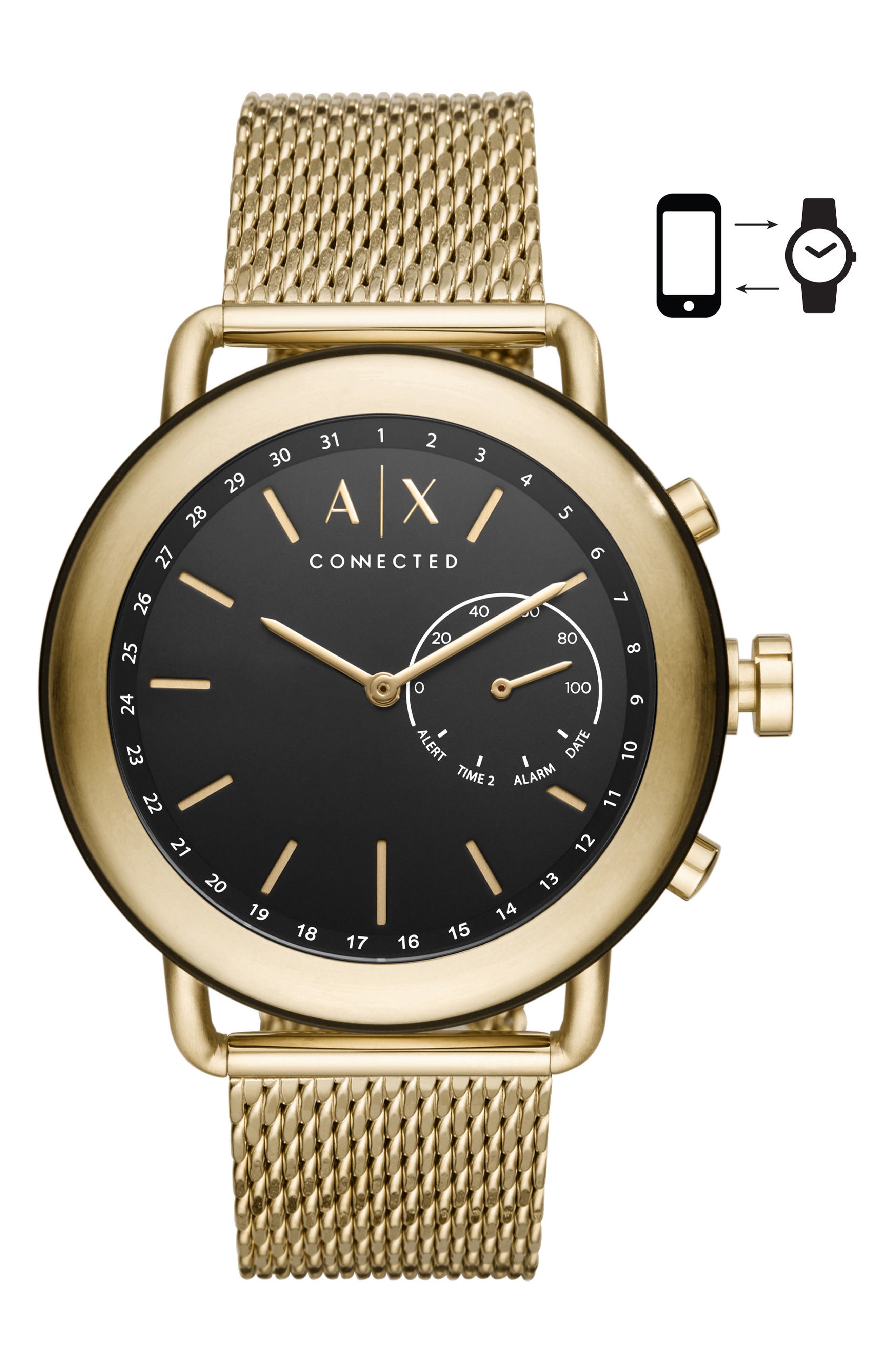 armani exchange connected gold