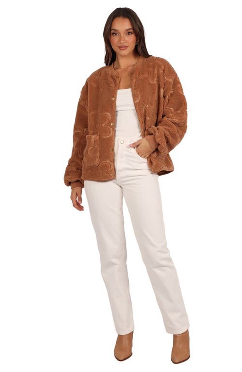 Petal And Pup Petal & Pup Lasky Flower Pattern Fleece Jacket In Brown