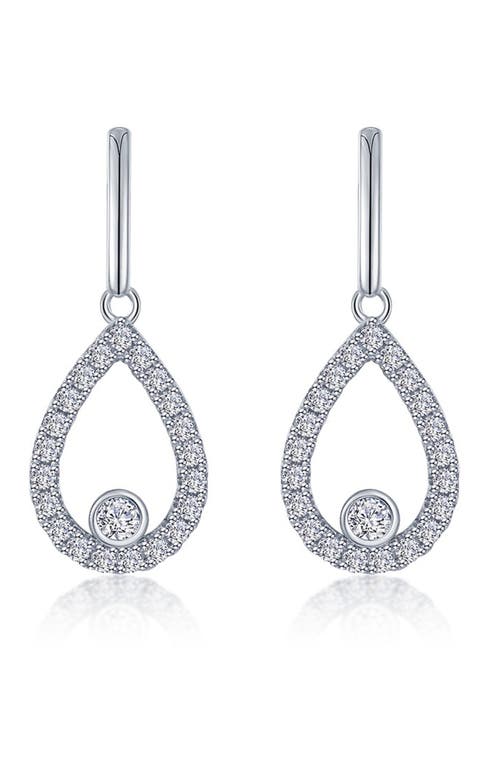 Shop Lafonn Simulated Diamond Pear Drop Earrings In Silver