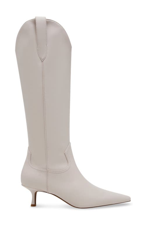 Steven New York Britt Western Pointed Toe Boot In Bone